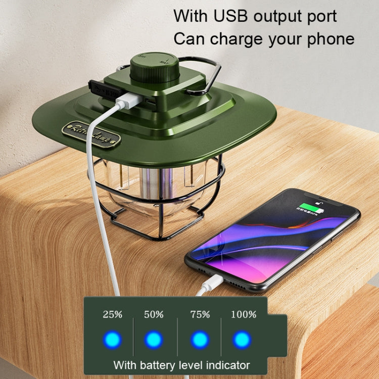 LY02 LED Retro Laterne Hand Zeltlampe USB-Lade-Campinglicht, LY02 Weiß, LY02 Schwarz, LY02 Grün