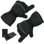 Outdoor Sports Ski Beheizbare Warme Berührbare Handschuhe, Schwarz, Schwarz+USB-Kabel