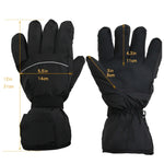 Outdoor Sports Ski Beheizbare Warme Berührbare Handschuhe, Schwarz, Schwarz+USB-Kabel