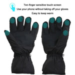 Outdoor Sports Ski Beheizbare Warme Berührbare Handschuhe, Schwarz, Schwarz+USB-Kabel