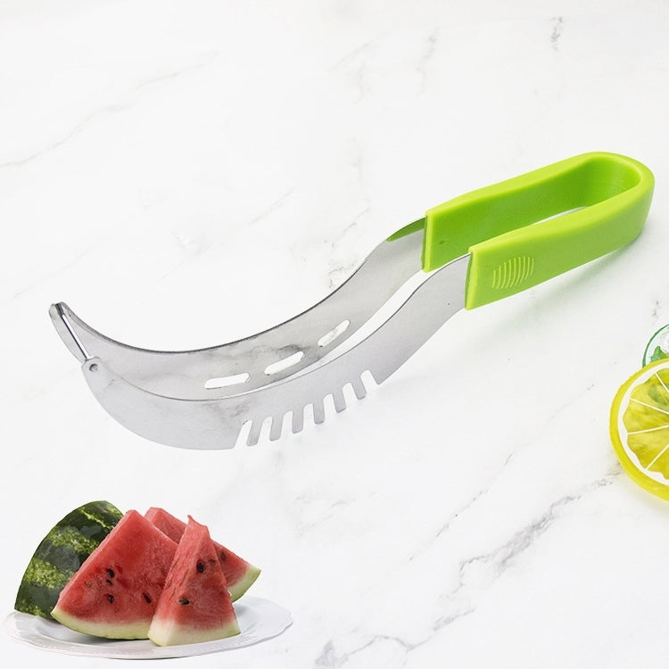 YG-WS03 Edelstahl-Wassermelonen-Zange, einfacher Zugriff, integrierter Kunststoffgriff, Kantalupen-Fruchtschneidegerät, Wassermelonen-Zange