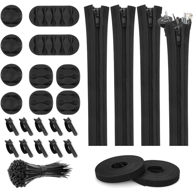 3 in 1 0,5m Set Kabelmanagement Organizer Set Kabelschlauch mit Reißverschluss Kabelclip, 5 in 1, 3 in 1 0,5m Set, 4 Stk. Reißverschlussbinder, 3 in 1 5m Set