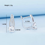 Sterlingsilber S925 Weißgold plattierte Zirkonia Hohl-Linien Ohrringe, BSE732