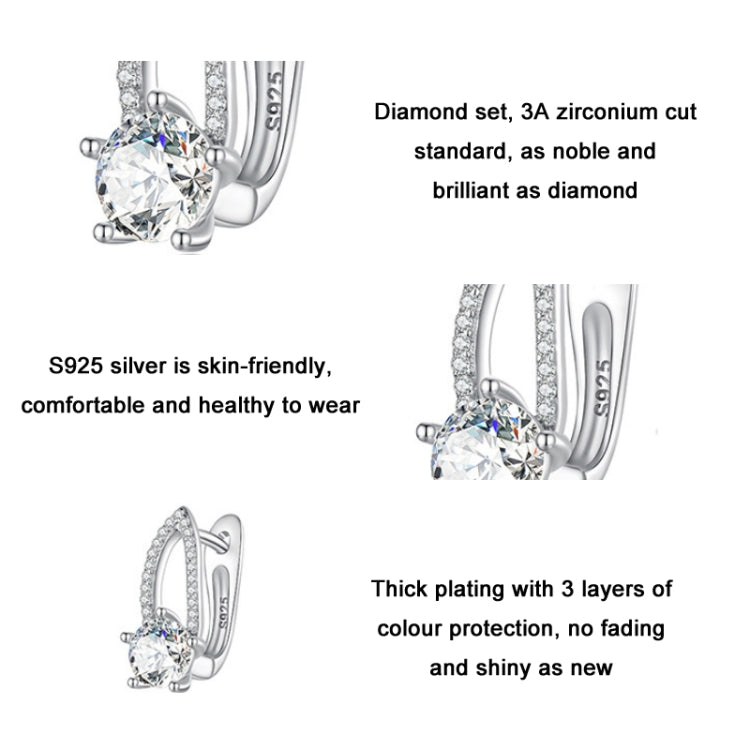 Sterlingsilber S925 Weißgold plattierte Zirkonia Hohl-Linien Ohrringe, BSE732