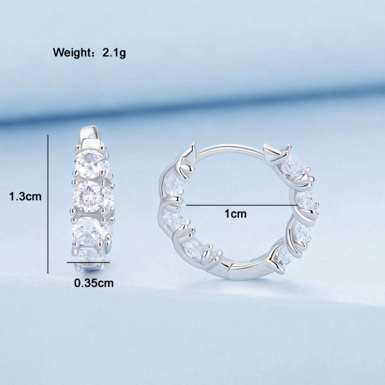 Sterlingsilber S925 Zirkonia Knospenblumen Ohrringe, BSE734