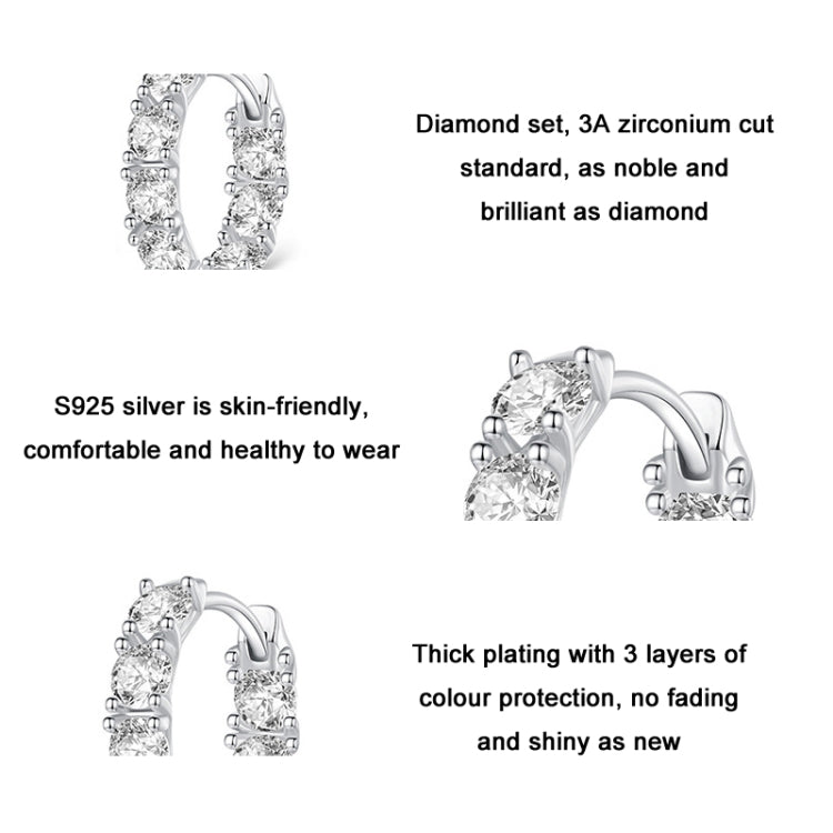Sterlingsilber S925 Zirkonia Knospenblumen Ohrringe, BSE734