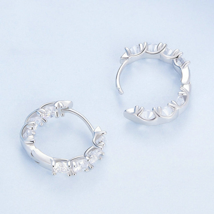 Sterlingsilber S925 Zirkonia Knospenblumen Ohrringe, BSE734