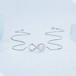 Sterlingsilber S925 Zirkonia Unendliches Herz Endlos-Symbol Halskette, BSN276