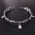 Blätter-Haarschmuck, Stirnband, Strass-Haarschmuck, Strass-Haarschmuck Silber, Strass-Haarschmuck Gold
