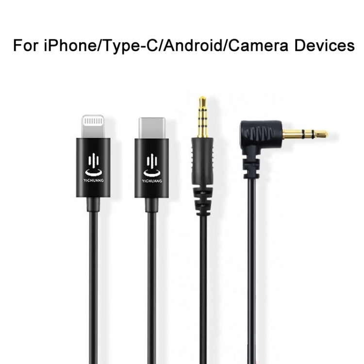 Für Rode Mikrofon YICHUANG Adapter Audiokabel, 3,5mm zu 8-Pin, 3,5mm zu Typ-C, 3,5mm TRS zu TRS, 3,5mm TRS zu TRRS