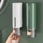 Wandmontierter manueller Flüssigseifenspender für Hotel-Handwäsche, Badezimmer, Waschschaum, 450 ml/Dunkelgrün, 450 ml/Weiß