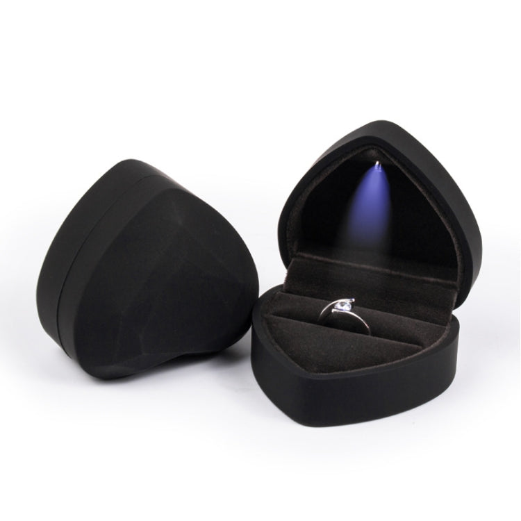 017015-20 Heart-shaped LED Light Ring Necklace Storage Box without Jewelry, Spec:, Ring(Black), Ring(Pink), Pendant(White), Pendant(Red), Pendant(Gold), Pendant(Blue), Pendant(Black), Ring(White), Pendant(Pink), Ring(Red), Ring(Gold), Ring(Blue)