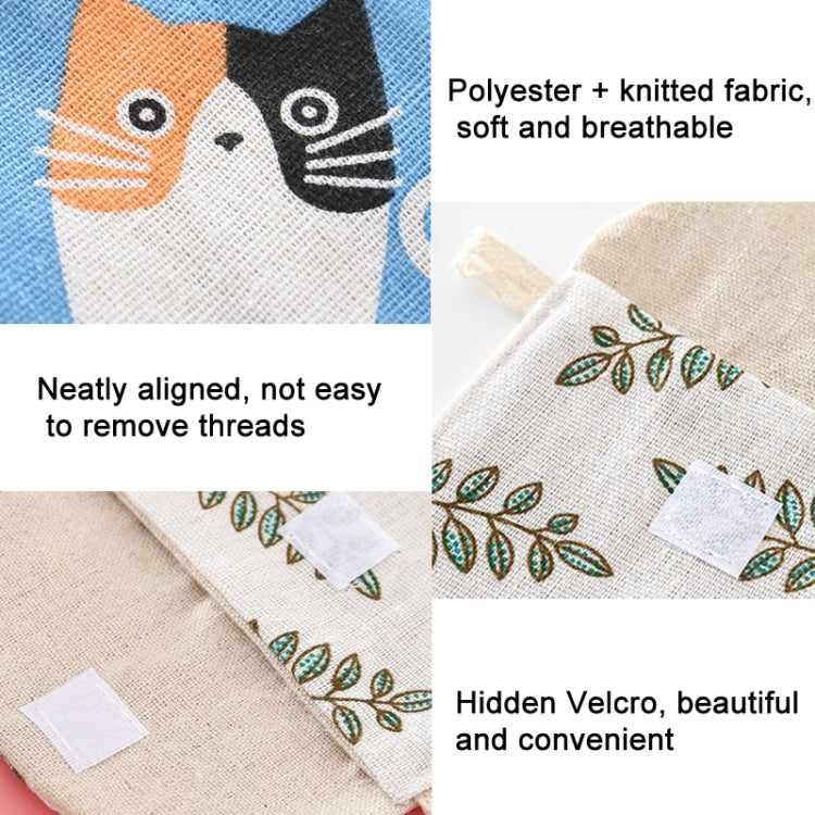 8 Stück Damenbinden-Aufbewahrungstasche aus Baumwolle und Leinen, praktische Clutch, Schwarz-weißer Baum, Graues Kamel, Glückskatze, Blätter, Blaue Katze, Schildkröte