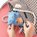 8 Stück Damenbinden-Aufbewahrungstasche aus Baumwolle und Leinen, praktische Clutch, Schwarz-weißer Baum, Graues Kamel, Glückskatze, Blätter, Blaue Katze, Schildkröte