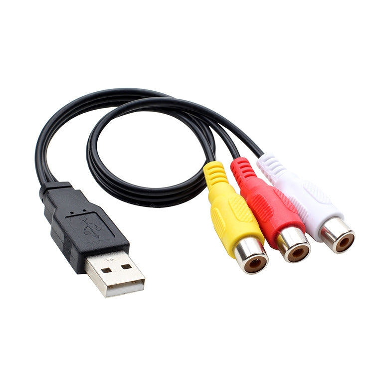 USB zu 3 RCA Bus 1 Stecker 3 Buchsen AV Audiokabel, 25cm, 1,5m