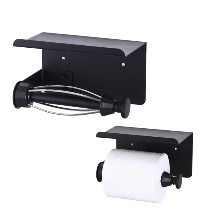 Edelstahl Dämpfender Küchenrollenhalter, bohrfreie Rollenpapier-Aufbewahrungsablage, Stil 2
