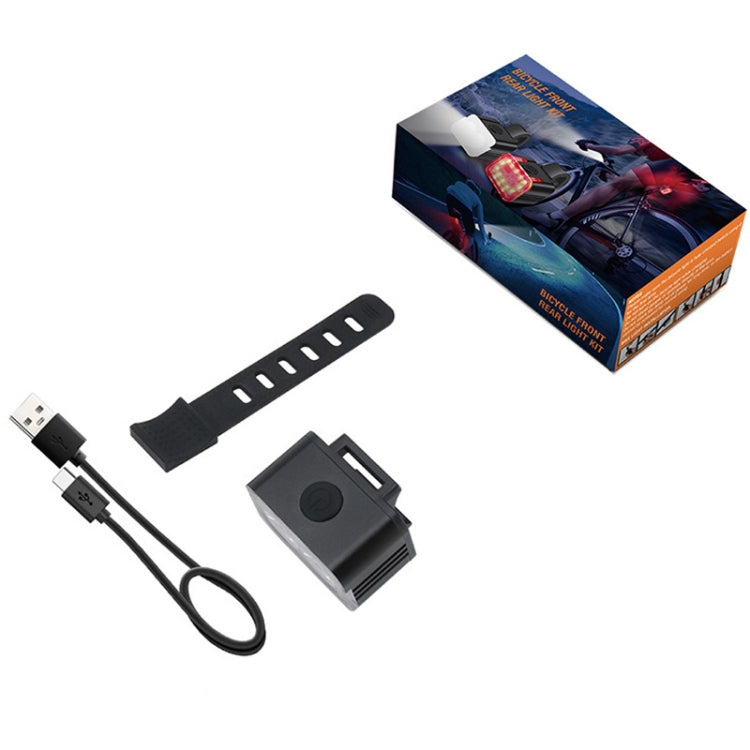 Fahrradlicht USB Aufladung Outdoor LED Fahrlicht Set, Stil:, Vorderlicht, Rücklicht, Vorderlicht+Rücklicht