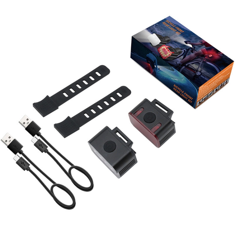 Fahrradlicht USB Aufladung Outdoor LED Fahrlicht Set, Stil:, Vorderlicht, Rücklicht, Vorderlicht+Rücklicht