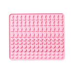 130-Gitter-Silikonmatte Backform Mini Haustier-Snacks Hundefutter Backblechform Kekskuchenform, Blau, Pink