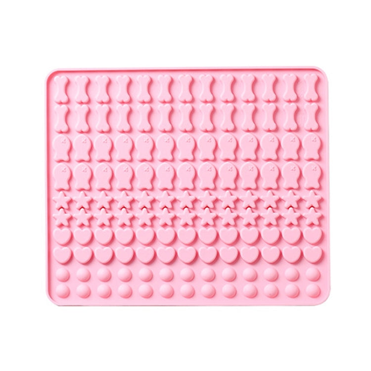 130-Gitter-Silikonmatte Backform Mini Haustier-Snacks Hundefutter Backblechform Kekskuchenform, Blau, Pink