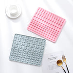 130-Gitter-Silikonmatte Backform Mini Haustier-Snacks Hundefutter Backblechform Kekskuchenform, Blau, Pink