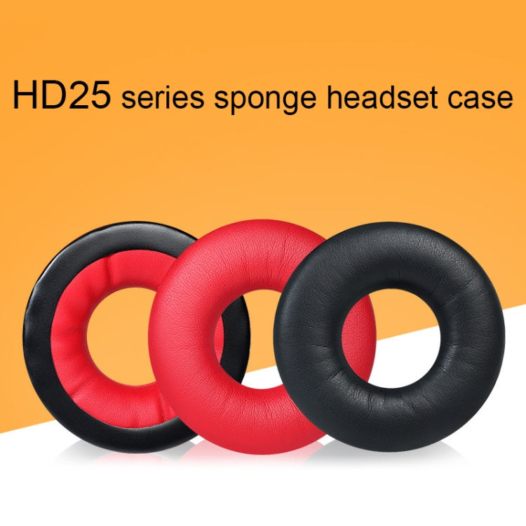 1 Paar Kopfhörer Schwammbedeckung für Sennheiser HD25-1II/25/25SP/25SP-II, Schwarz, Rot, Gelb, Blau, Weiß, Schwarz Gerunzelt