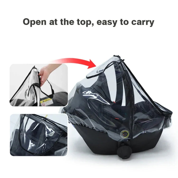Regenschutz für Babysicherheitssitze, transparente EVA-Kinderwagen-Regenhaube, Regenschutz