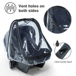 Regenschutz für Babysicherheitssitze, transparente EVA-Kinderwagen-Regenhaube, Regenschutz