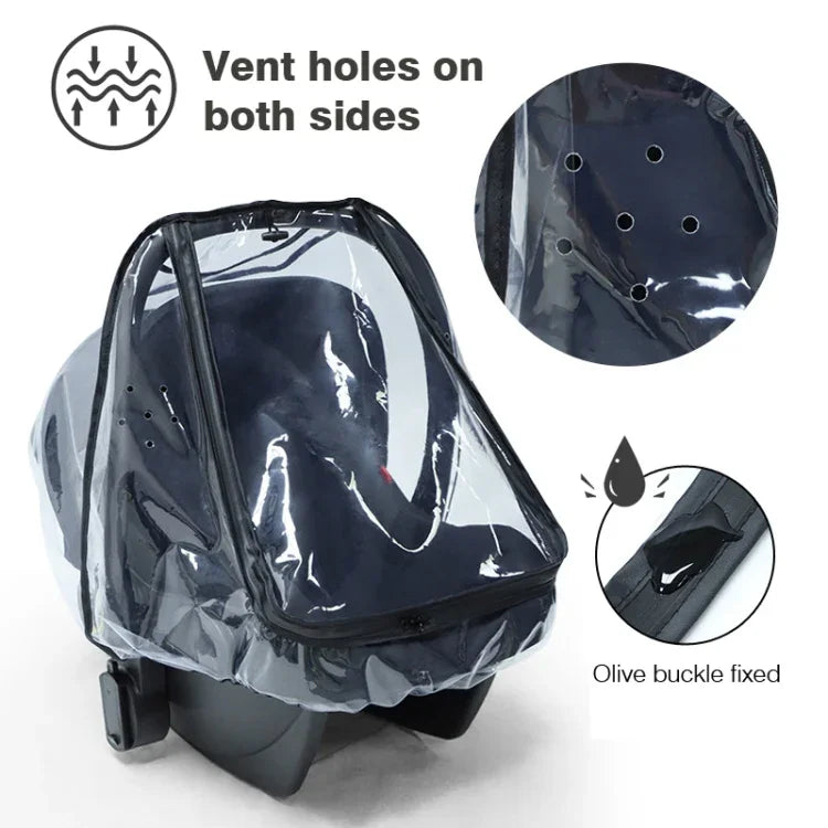 Regenschutz für Babysicherheitssitze, transparente EVA-Kinderwagen-Regenhaube, Regenschutz