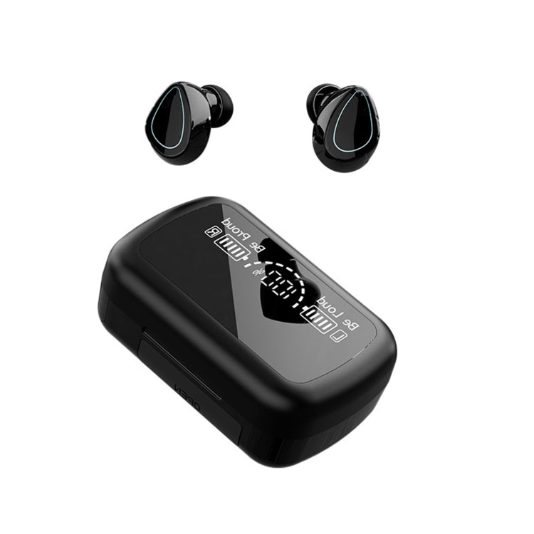 SKY10 Ladefach Stereo Digitalanzeige Mini Unsichtbares Bluetooth Headset, SKY10 Schwarz