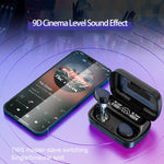 SKY10 Ladefach Stereo Digitalanzeige Mini Unsichtbares Bluetooth Headset, SKY10 Schwarz