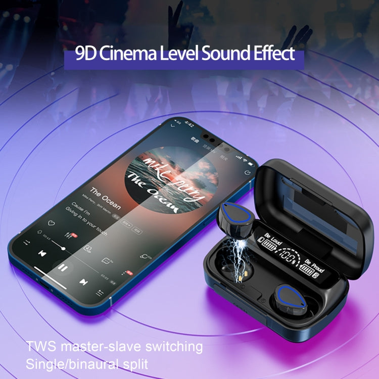 SKY10 Ladefach Stereo Digitalanzeige Mini Unsichtbares Bluetooth Headset, SKY10 Schwarz