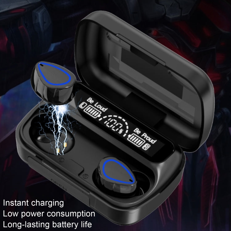 SKY10 Ladefach Stereo Digitalanzeige Mini Unsichtbares Bluetooth Headset, SKY10 Schwarz