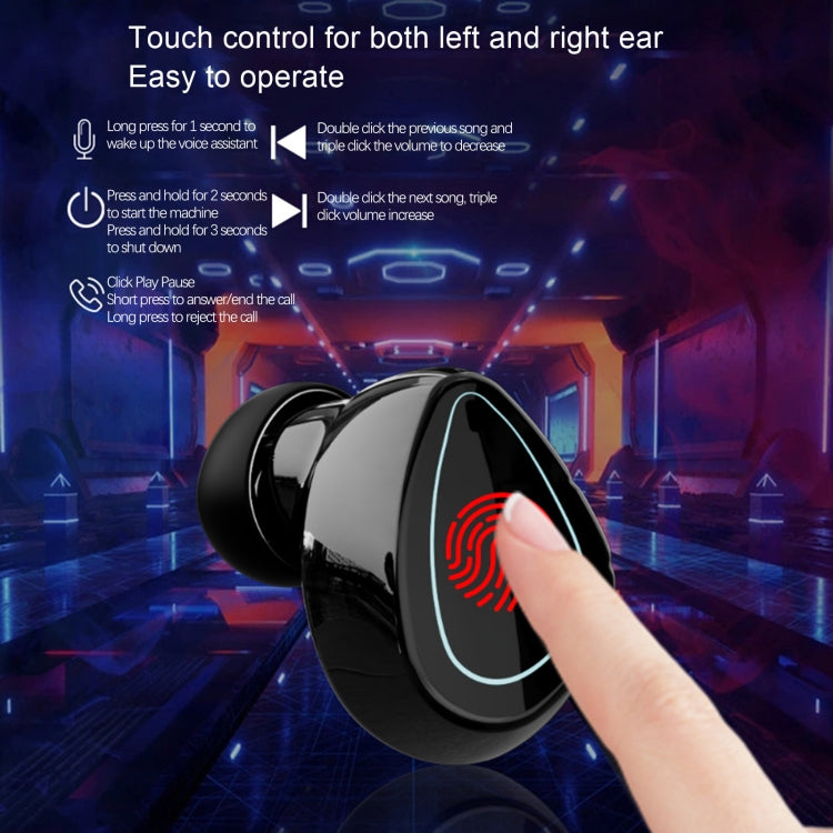 SKY10 Ladefach Stereo Digitalanzeige Mini Unsichtbares Bluetooth Headset, SKY10 Schwarz