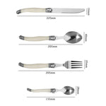 Edelstahlmesser Gabel Löffel Set Kunststoffgriff Western Besteck, 6 Teelöffel, 6 Gabeln, 6 Löffel