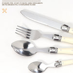 Edelstahlmesser Gabel Löffel Set Kunststoffgriff Western Besteck, 6 Teelöffel, 6 Gabeln, 6 Löffel