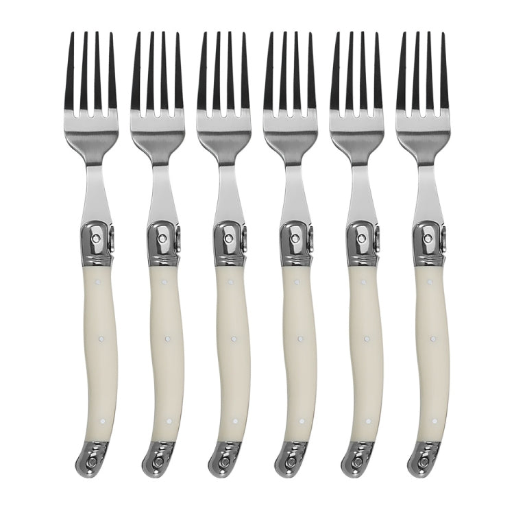 Edelstahlmesser Gabel Löffel Set Kunststoffgriff Western Besteck, 6 Teelöffel, 6 Gabeln, 6 Löffel