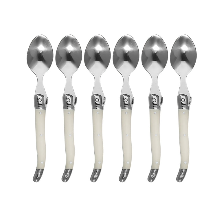 Edelstahlmesser Gabel Löffel Set Kunststoffgriff Western Besteck, 6 Teelöffel, 6 Gabeln, 6 Löffel