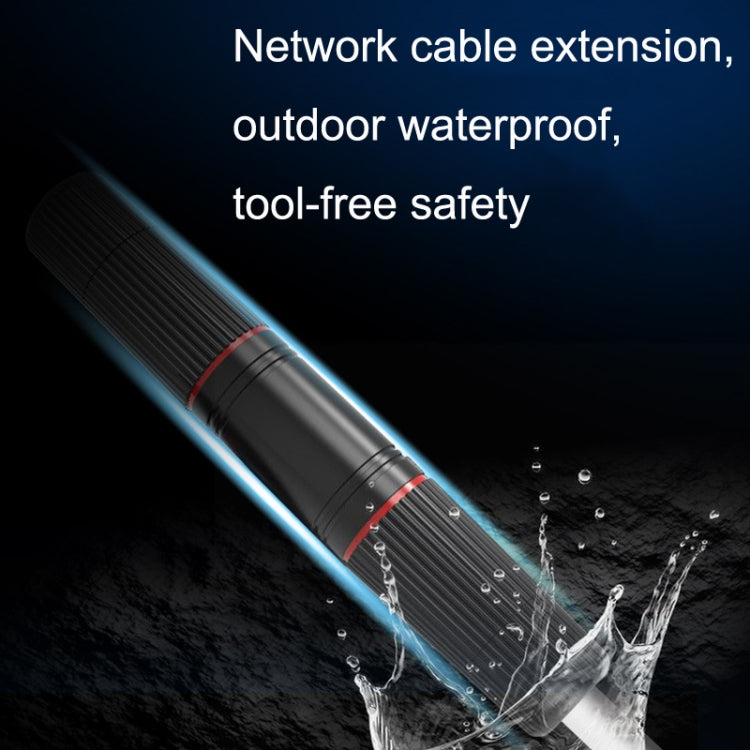 YM-8821 Vorgefertigte Netzwerkstecker Außen Wasserdichtes Netzwerkkabel Verlängerung Doppelter Durchgang Kopf, Doppelter Durchgang Kopf