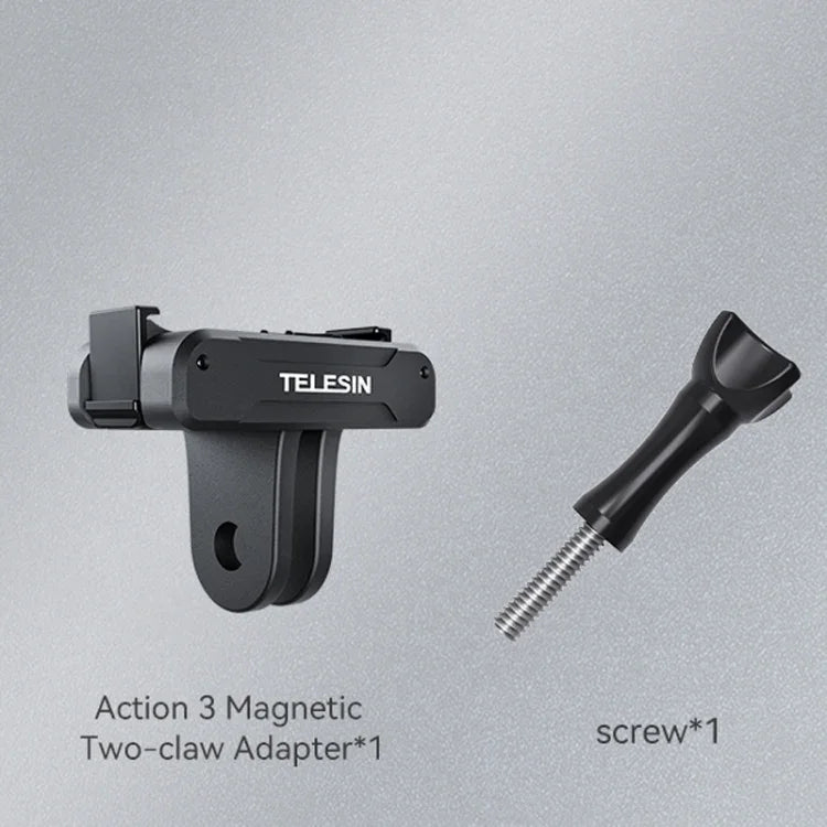 Für DJI OSMO Action 3 TELESIN Magnetischer Zwei-Klauen-Adapter Action-Kamera-Zubehör, Magnetischer Zwei-Klauen-Adapter