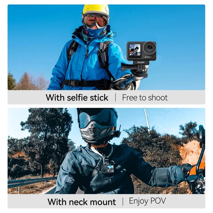 Für DJI OSMO Action 3 TELESIN Magnetischer Zwei-Klauen-Adapter Action-Kamera-Zubehör, Magnetischer Zwei-Klauen-Adapter
