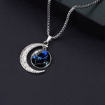 Luminous Zodiac Moon Titanium Steel Necklace Personalized Moon Pendant, Necklace Libra, Necklace Scorpio, Necklace Sagittarius, Necklace Aquarius, Necklace Capricorn, Necklace Pisces, Necklace Aries, Necklace Taurus, Necklace Gemini, Necklace Cancer   ...