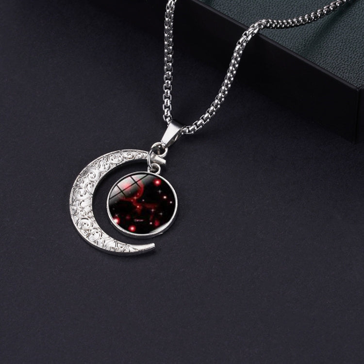 Luminous Zodiac Moon Titanium Steel Necklace Personalized Moon Pendant, Necklace Libra, Necklace Scorpio, Necklace Sagittarius, Necklace Aquarius, Necklace Capricorn, Necklace Pisces, Necklace Aries, Necklace Taurus, Necklace Gemini, Necklace Cancer   ...