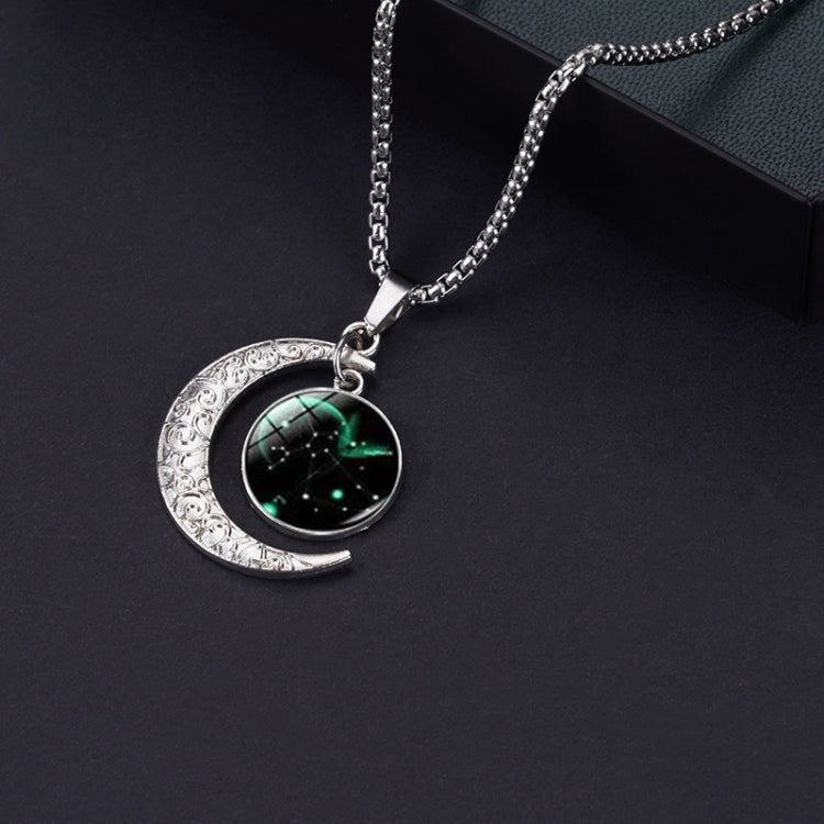 Luminous Zodiac Moon Titanium Steel Necklace Personalized Moon Pendant, Necklace Libra, Necklace Scorpio, Necklace Sagittarius, Necklace Aquarius, Necklace Capricorn, Necklace Pisces, Necklace Aries, Necklace Taurus, Necklace Gemini, Necklace Cancer   ...