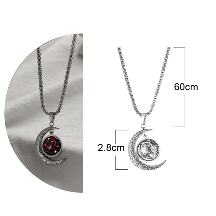Luminous Zodiac Moon Titanium Steel Necklace Personalized Moon Pendant, Necklace Libra, Necklace Scorpio, Necklace Sagittarius, Necklace Aquarius, Necklace Capricorn, Necklace Pisces, Necklace Aries, Necklace Taurus, Necklace Gemini, Necklace Cancer   ...