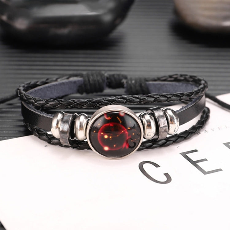 Twelve Constellations Multilayer Beaded Cowhide Bracelet, Style: Virgo Ordinary, Bracelet Leo Ordinary, Bracelet Libra Luminous, Bracelet Capricorn Luminous, Bracelet Scorpio Luminous, Bracelet Pisces Ordinary, Bracelet Cancer Luminous                 ...