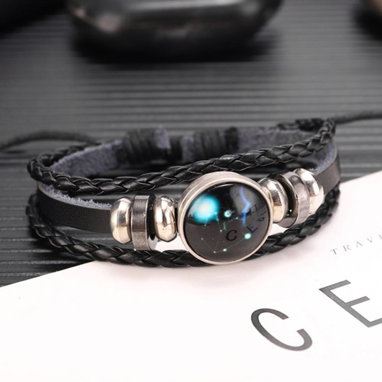 Twelve Constellations Multilayer Beaded Cowhide Bracelet, Style: Virgo Ordinary, Bracelet Leo Ordinary, Bracelet Libra Luminous, Bracelet Capricorn Luminous, Bracelet Scorpio Luminous, Bracelet Pisces Ordinary, Bracelet Cancer Luminous                 ...