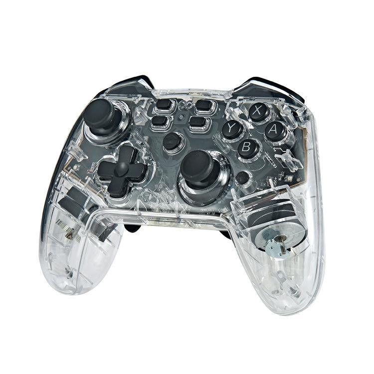 Für Switch Pro Wireless Bluetooth Gamepad mit LED-Aufweckfunktion, transparent mit LED