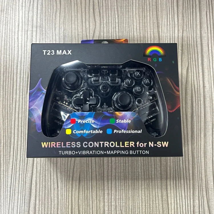 Für Switch Pro Wireless Bluetooth Gamepad mit LED-Aufweckfunktion, transparent mit LED