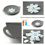 Silikon-Blumen-Überlaufschutz-Topfdeckel Drehverschluss-Topfdeckel Küchengerät, Größe:, 23cm Gelb